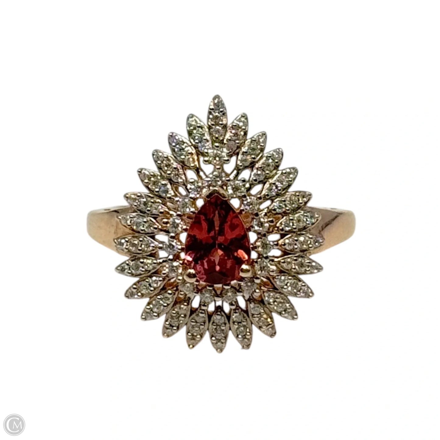 Blush Garnet & Moissonite Ring Sterling Silver By D’Joy, Size: 7