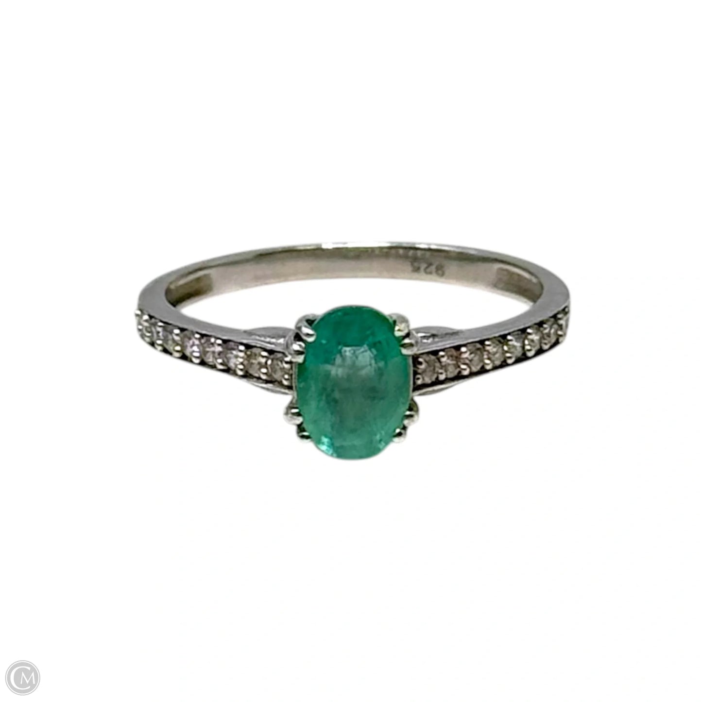 Oval Cut Gem Ring Sterling Silver, Size: 7