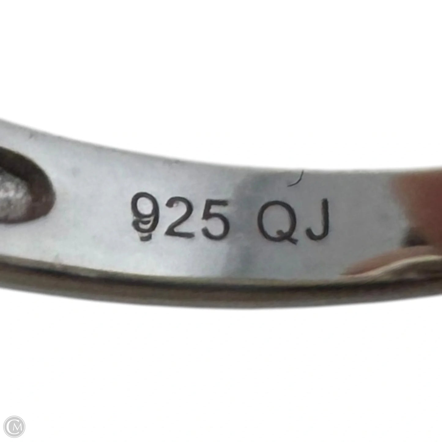 Faux Ruby Ring Sterling Silver Stamped QJ, Size: 7