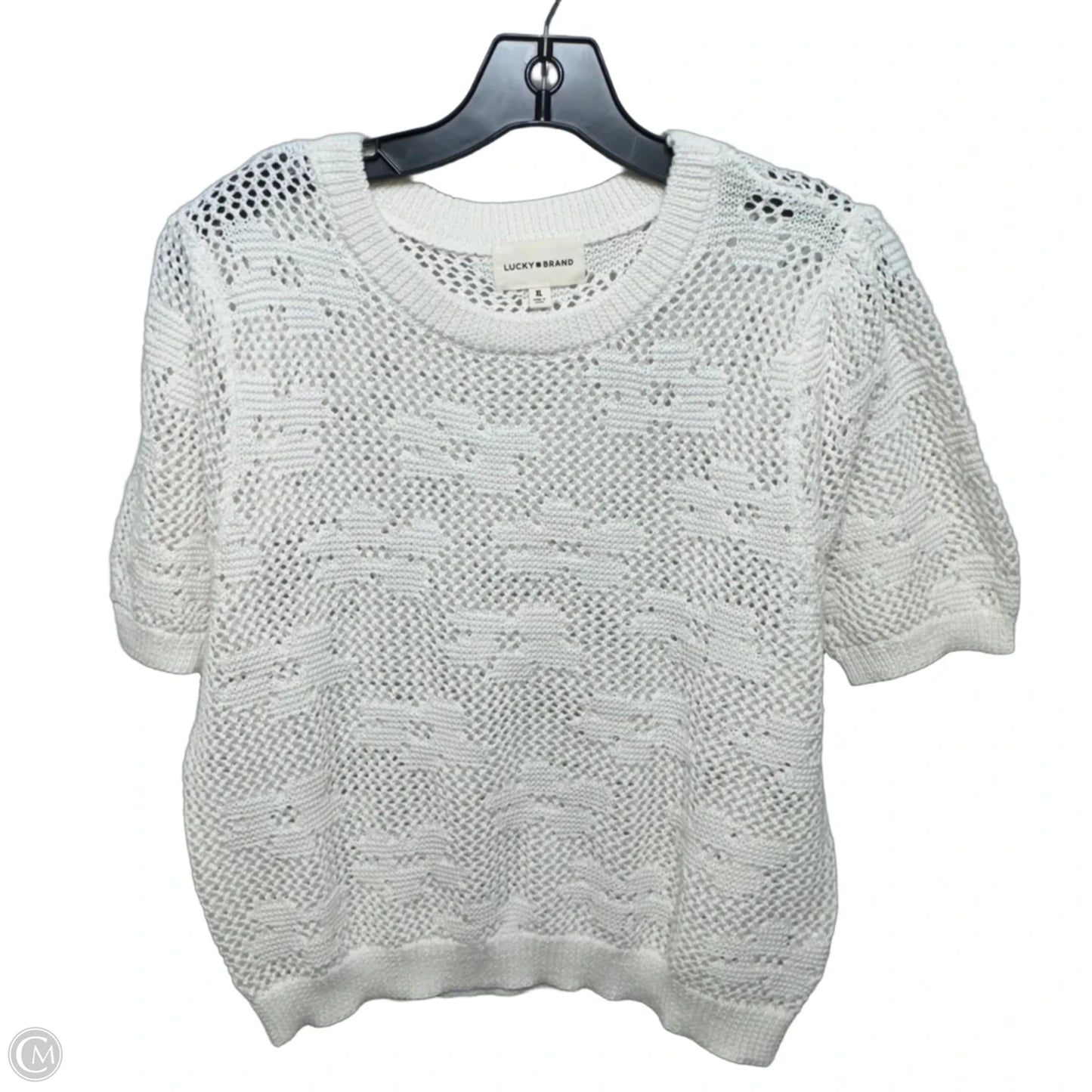 Sweater Short Sleeve By Lucky & Blessed In White, Size: Xl