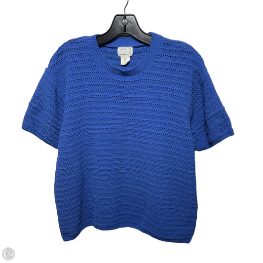 Sweater Short Sleeve By Nicole Miller In Blue, Size: 1x