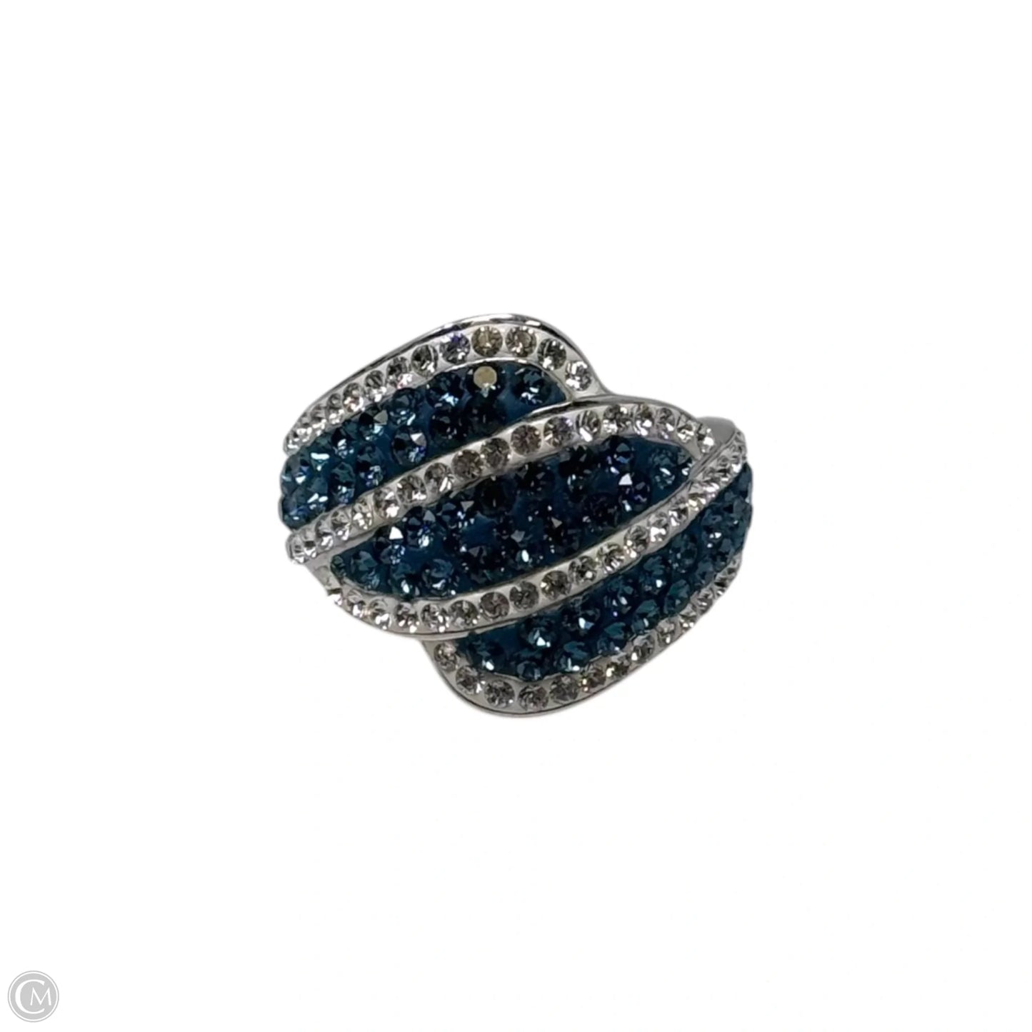 Blue & Silver Statement Ring, Size: 7