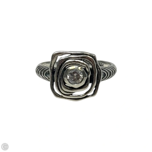 Square Spiral Ring Sterling Silver, Size: 8
