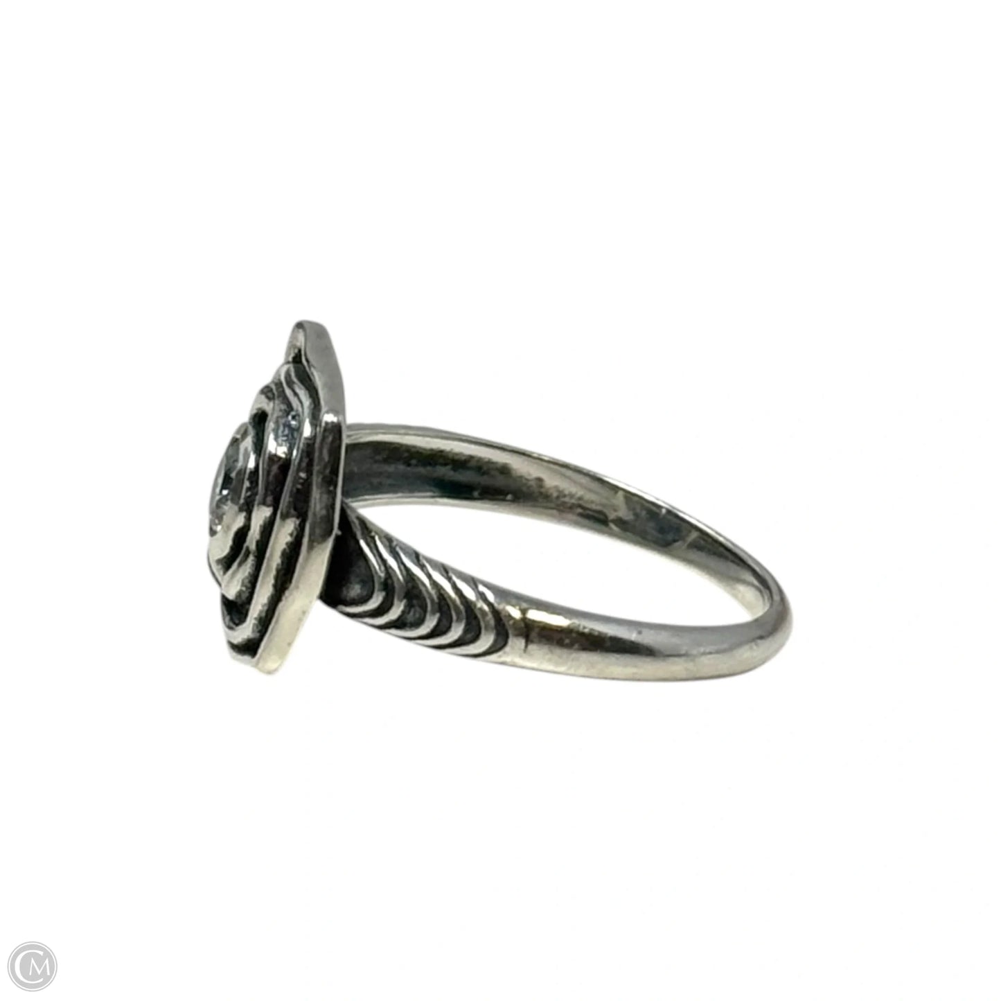 Square Spiral Ring Sterling Silver, Size: 8