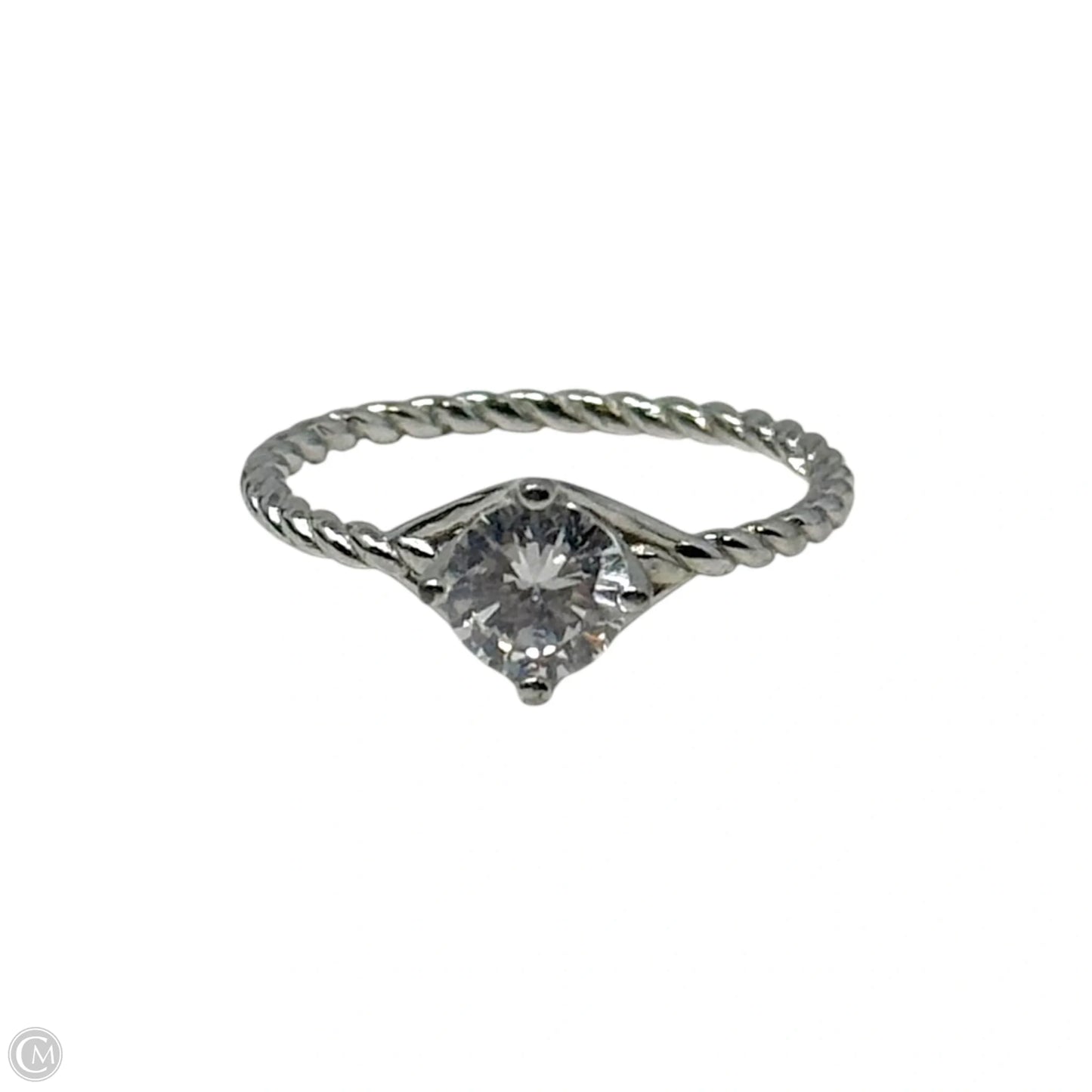 CZ  Rope Band Ring Sterling Silver, Size: 8