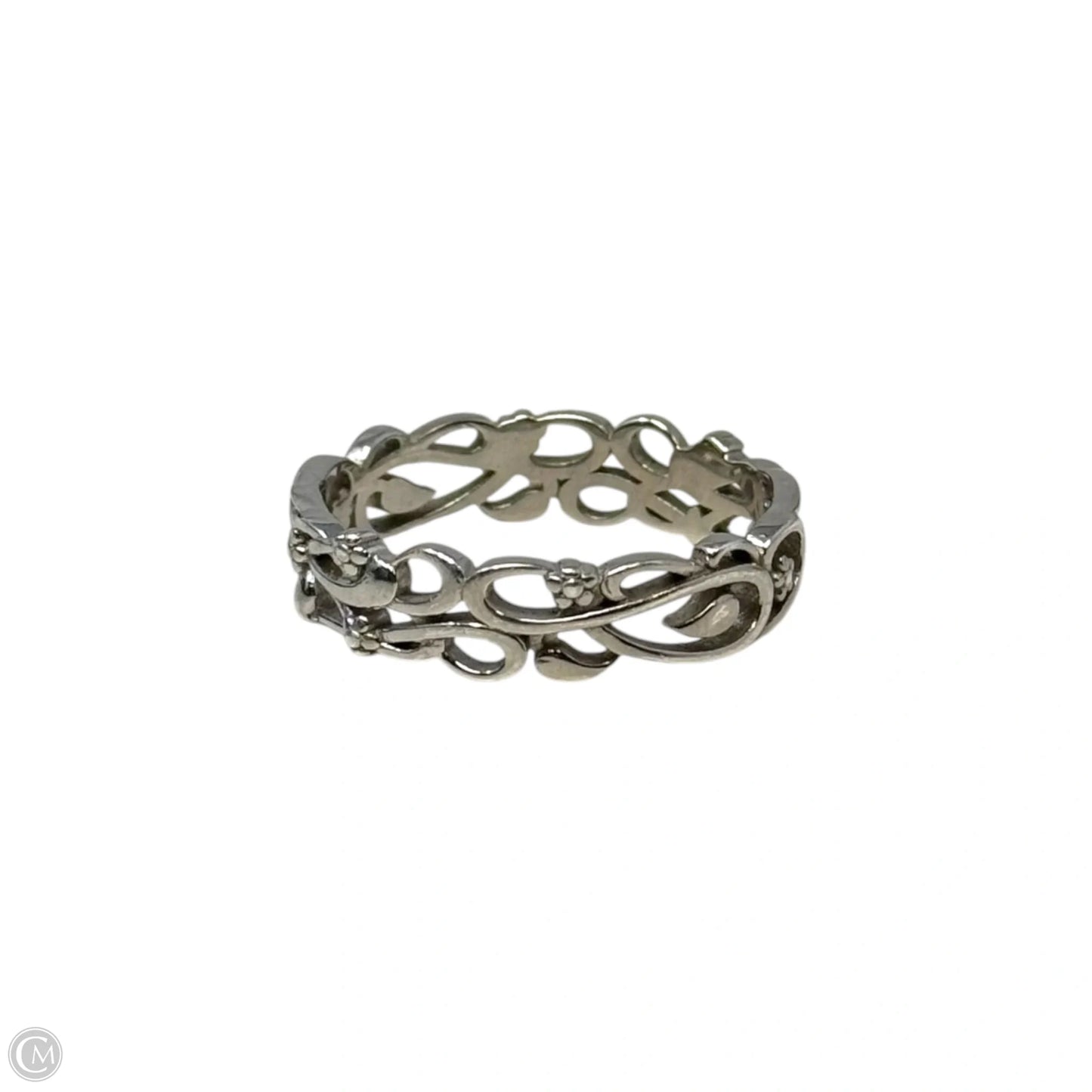 Floral Bouquet Band Ring Sterling Silver, Size: 12