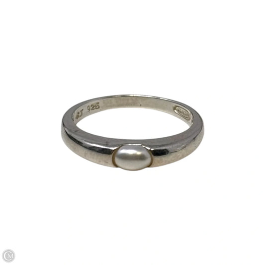 Channel Set Pearl Ring Sterling Silver By Avon, Size: 7