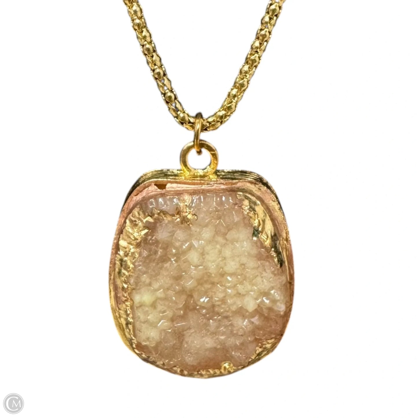 Faux Druzy Long Necklace Pendant