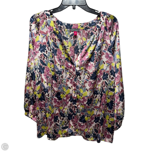 Windswept Wonder Top Long Sleeve By Vince Camuto In Floral Print, Size: 2x