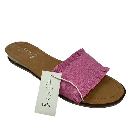 Ruffle Mini Wedge Sandals By Joie In Pink, Size: 8.5
