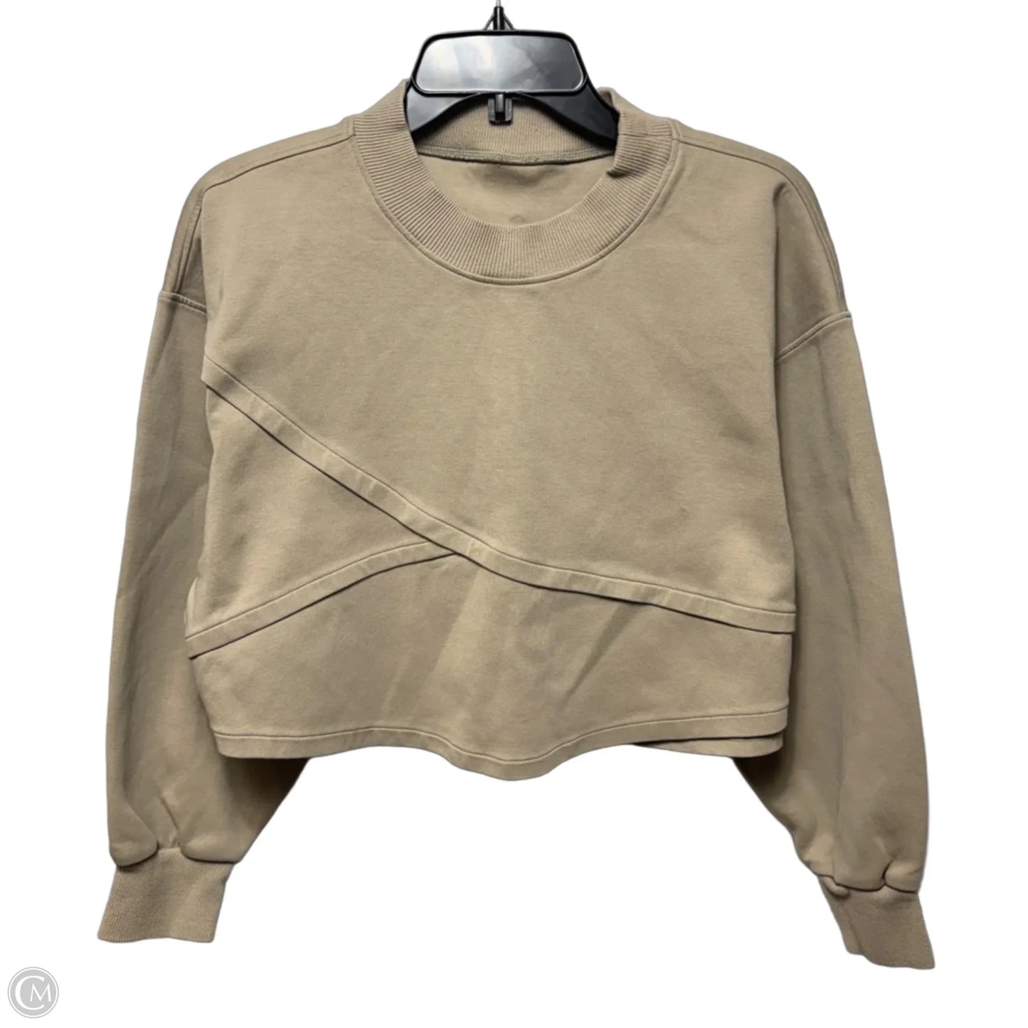 Cropped Athletic Sweatshirt Crewneck By Lululemon In Tan, Size: S (estimated)