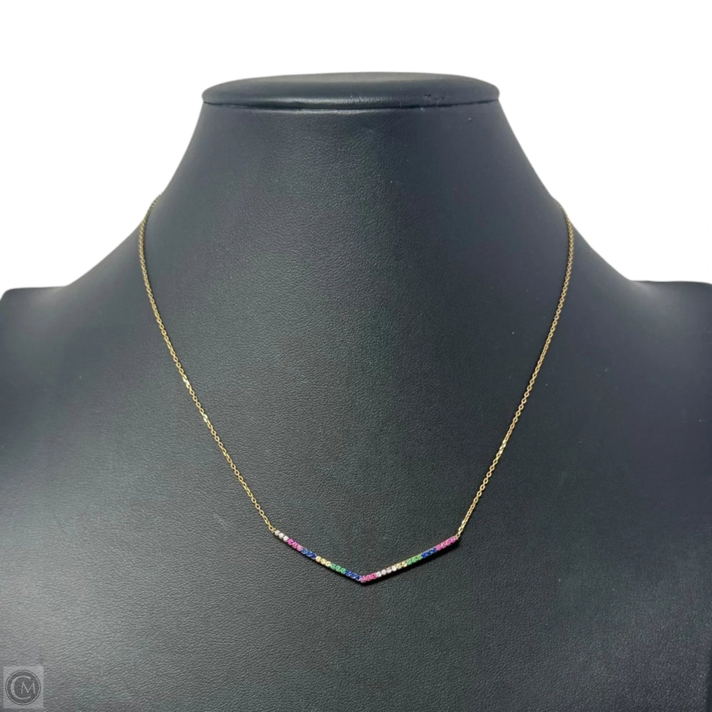 Diamanté Gold Tone Over Necklace Sterling Silver