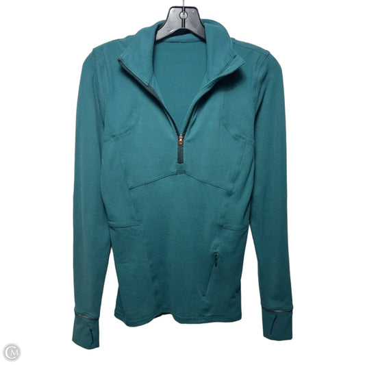 Athletic Top Long Sleeve Collar By Lululemon In Teal, Size: 6