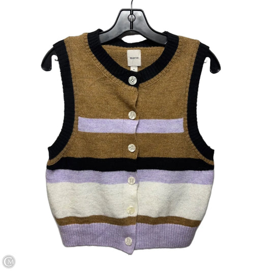 Vest Sweater By Maeve In Striped Pattern, Size: M
