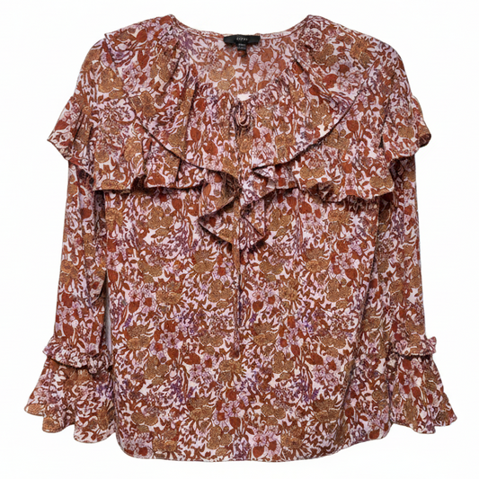 Crinkle Chiffon Top By J. Crew In Fête Floral Print, Size: XXS