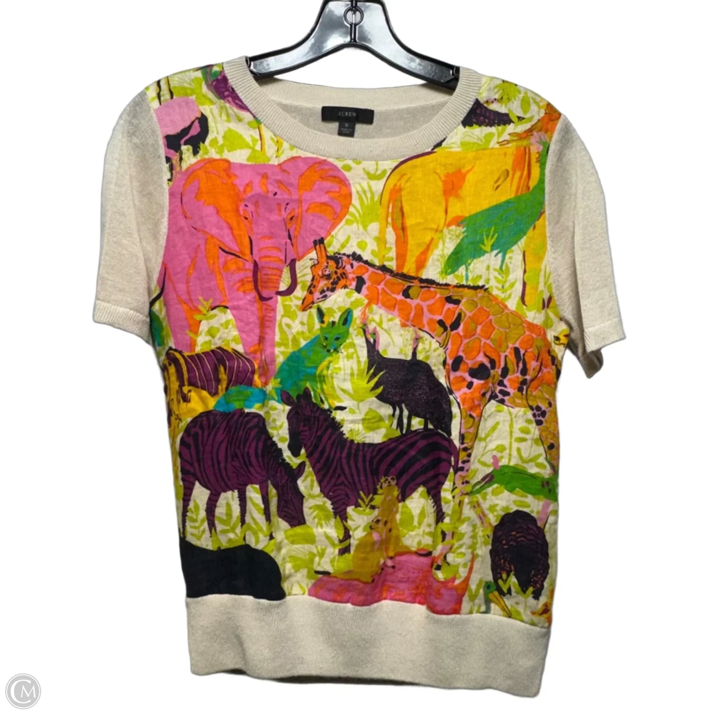 Top Short Sleeve By J. Crew In Animal Print, Size: S
