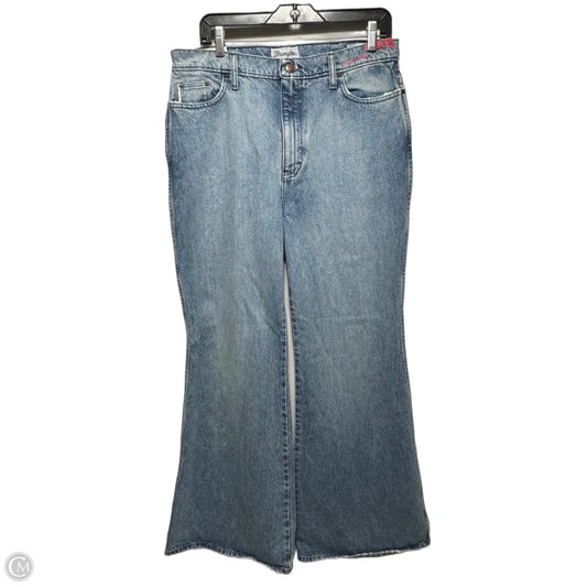 Jeans Flared By Wrangler In Blue Denim, Size: 12