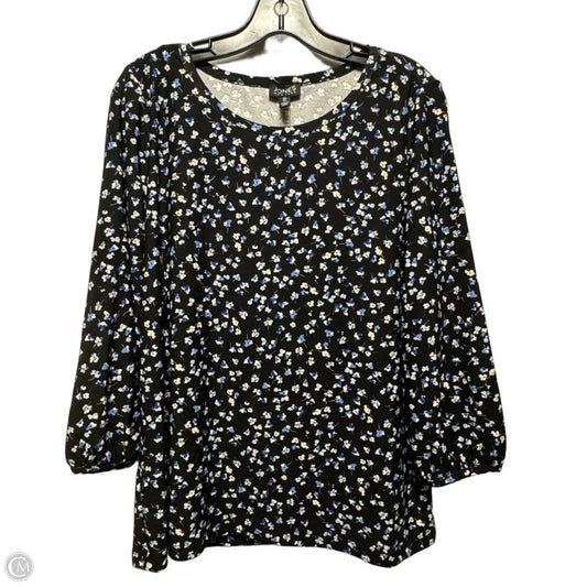 Top Long Sleeve By Jones New York In Floral Print, Size: L