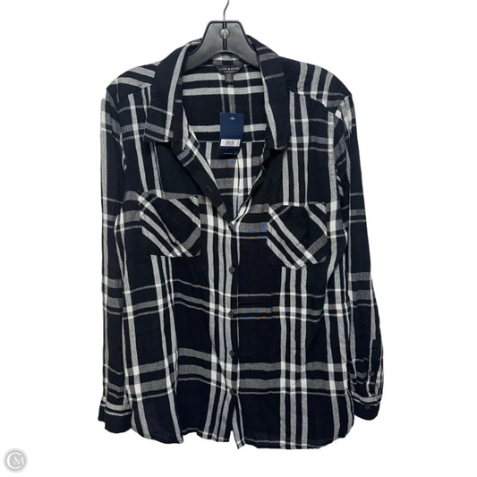 Top Long Sleeve By Lucky Brand In Plaid Pattern, Size: L