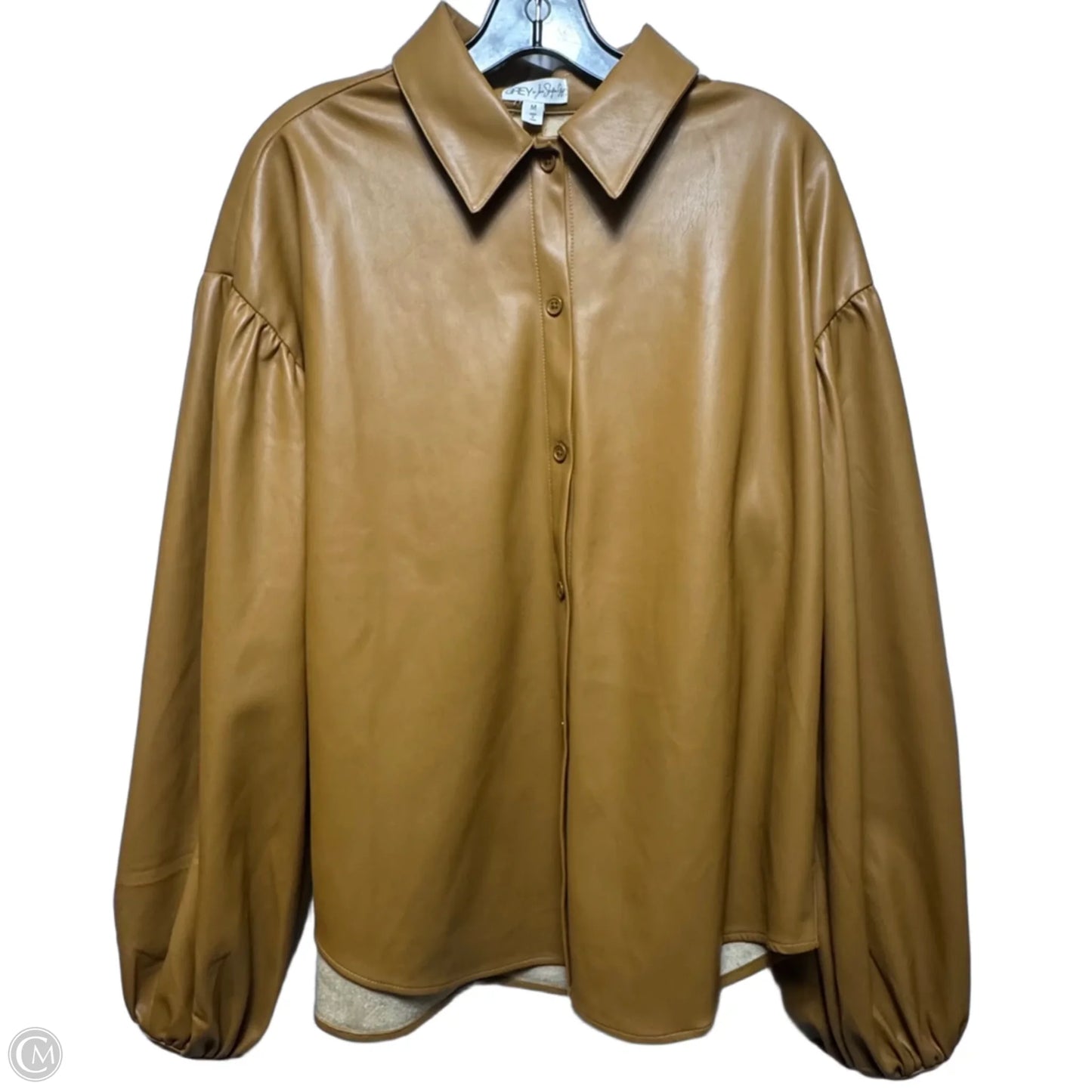 Top Long Sleeve By Grey by Jhean Sebastian Grey In Tan, Size: M