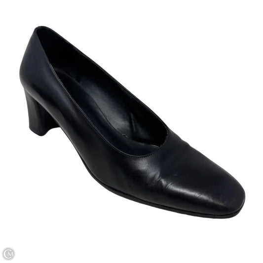 Vintage Square Toe Block Heel Nappa Pumps By Sesto Meucci In Black, Size: 8.5