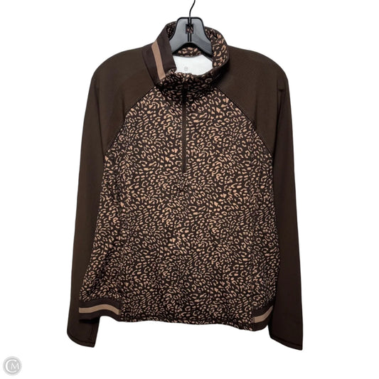 Athletic Top Long Sleeve Collar By T By Talbots In Brown, Size: Xl