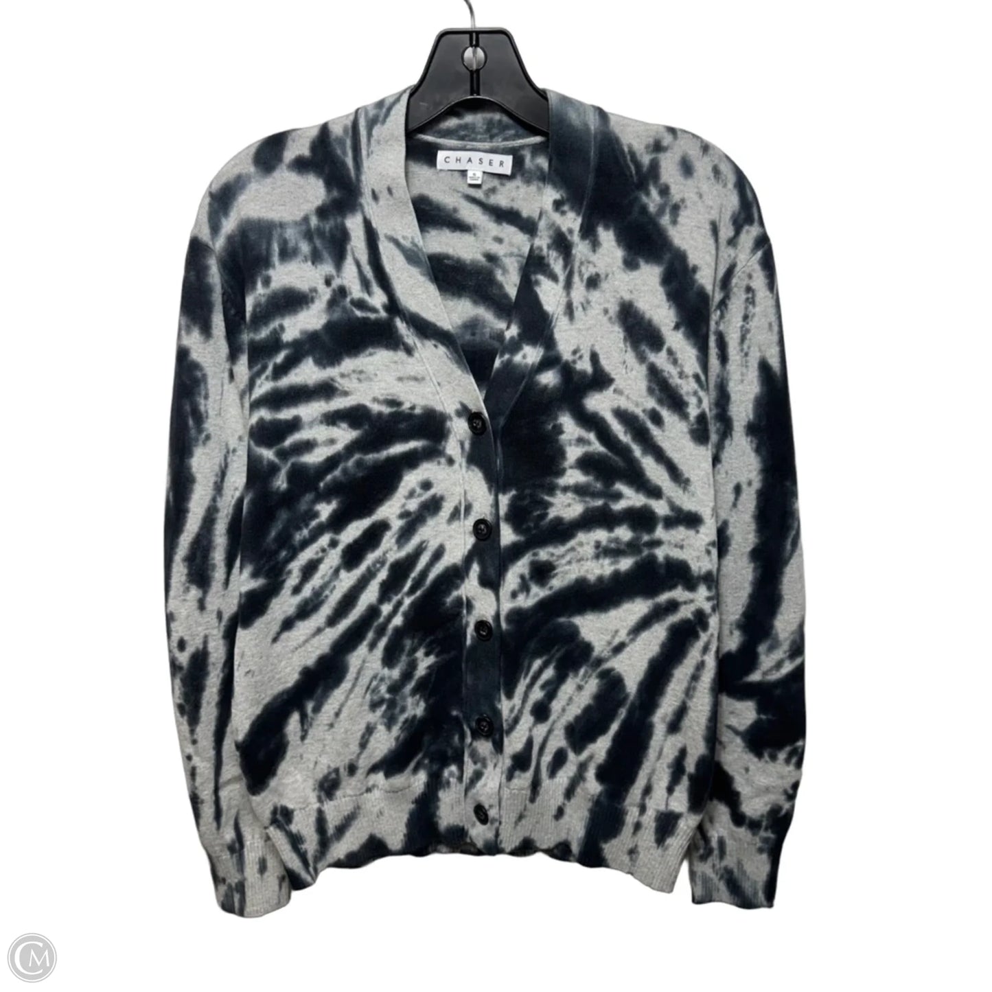 Cotton Sweater Cardigan By Chaser In Tie Dye Print, Size: S