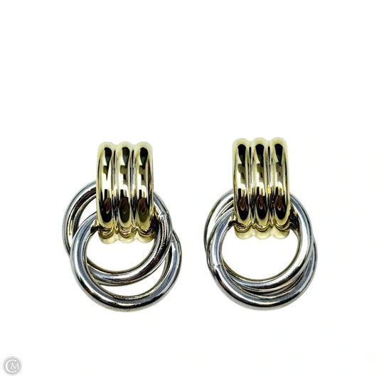 Two Tone Good Over Sterling Silver Doorknocker Earrings