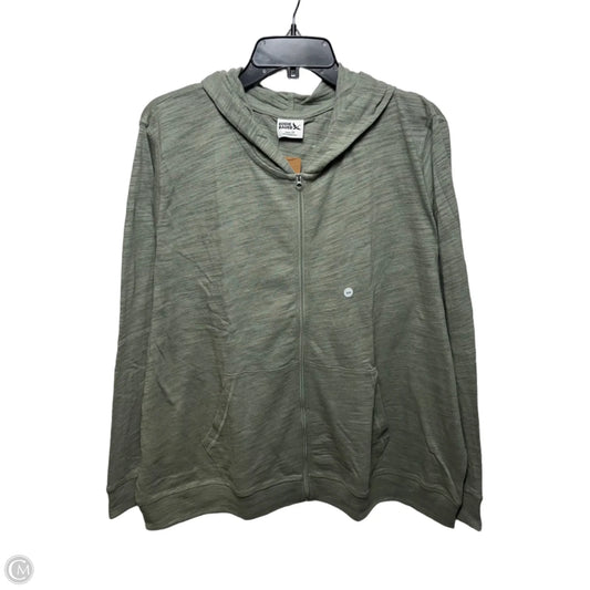 Waverly Cotton Slub Sweatshirt Athletic Top Long Sleeve Hoodie By Eddie Bauer In Green, Size: 2x