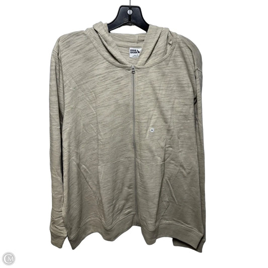 Waverly Cotton Slub Sweatshirt Athletic Top Long Sleeve Hoodie By Eddie Bauer In Pumice, Size: 2x