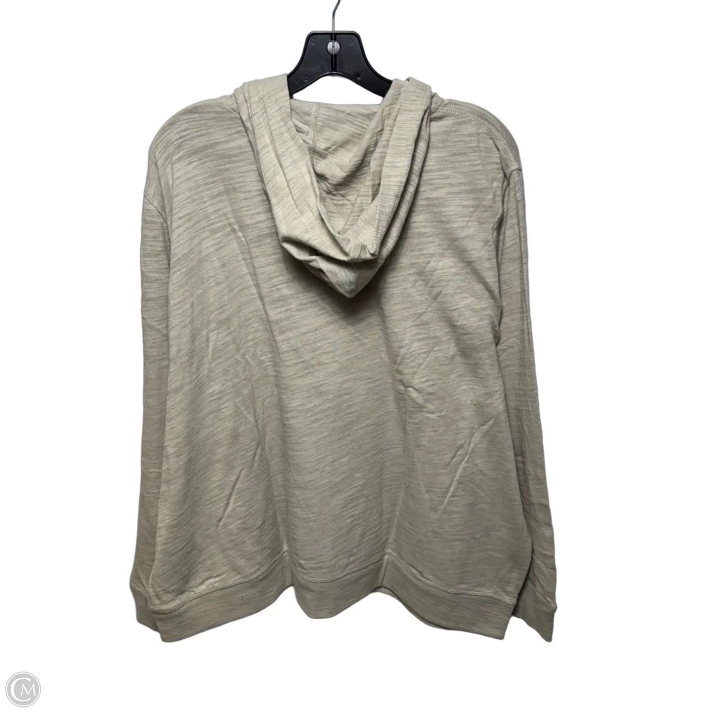 Waverly Cotton Slub Sweatshirt Athletic Top Long Sleeve Hoodie By Eddie Bauer In Pumice, Size: 2x