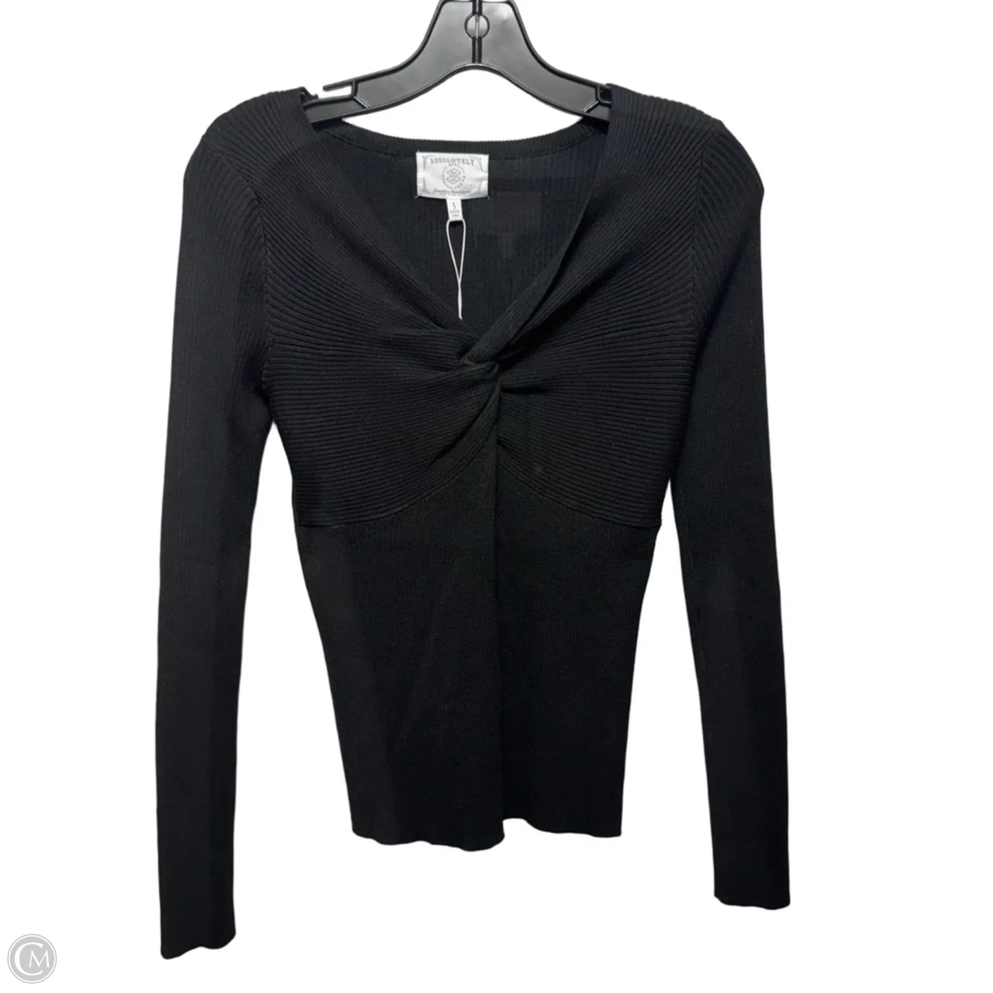Twist Rib Knit Top Long Sleeve By Absolutely In Black, Size: S