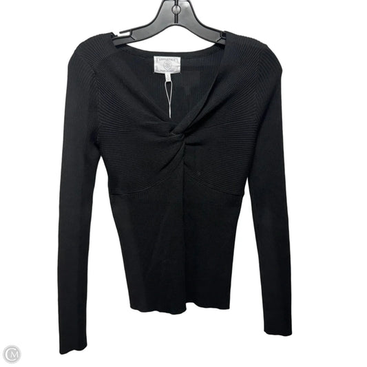 Twist Rib Knit Top Long Sleeve By Absolutely In Black, Size: S