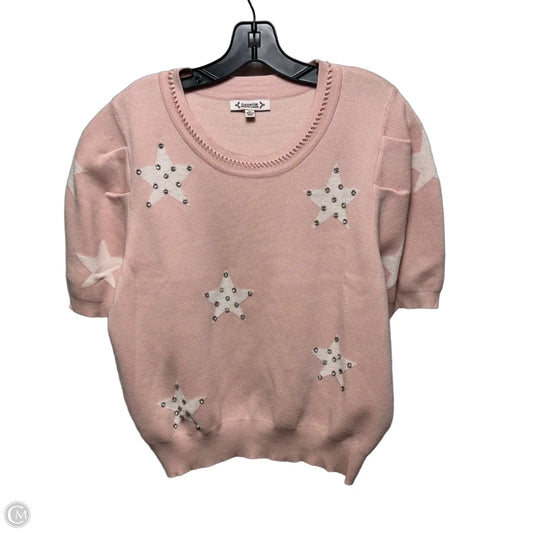 Sweater Short Sleeve By Nanette By Nanette Lepore In Pink & White, Size: Xl