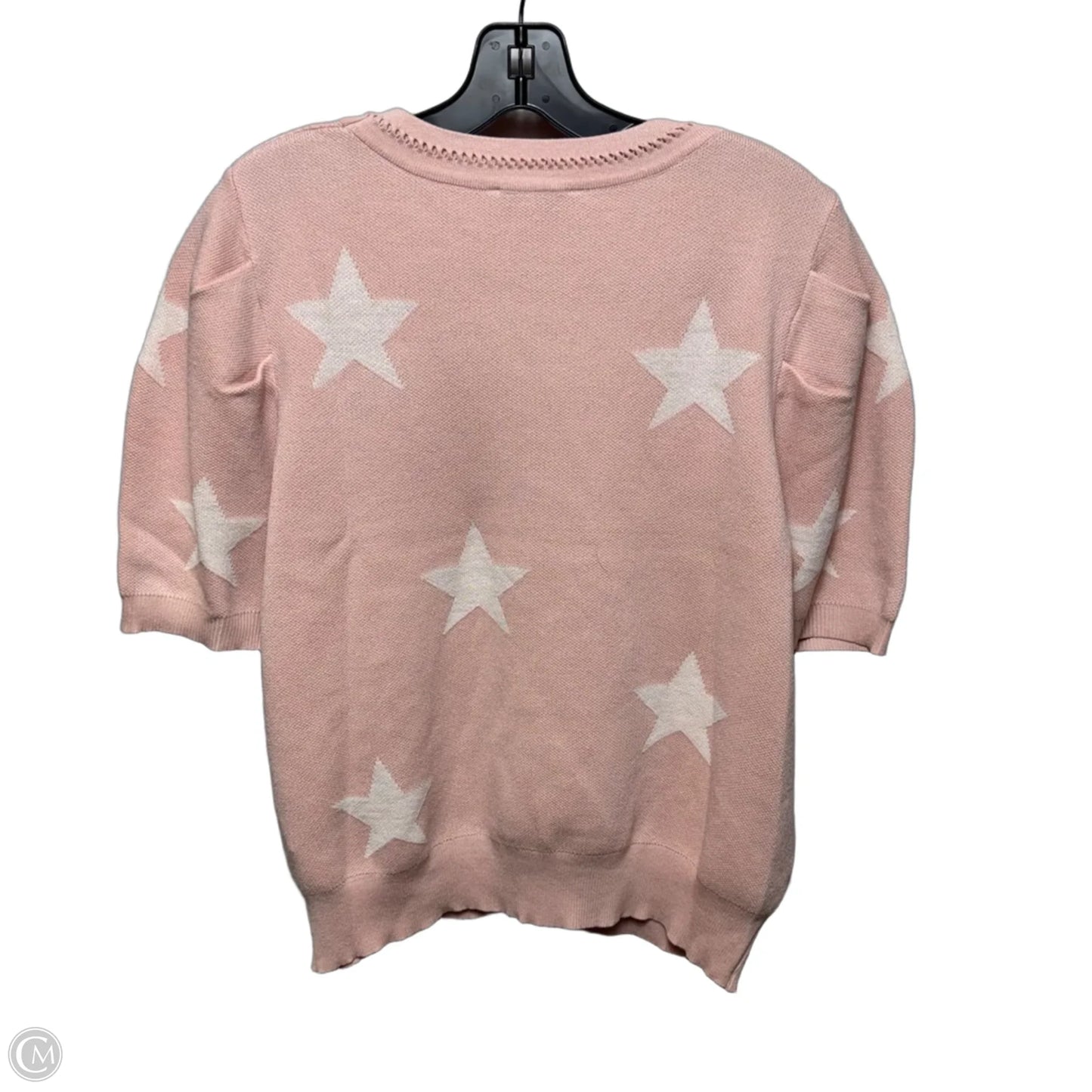 Sweater Short Sleeve By Nanette By Nanette Lepore In Pink & White, Size: Xl