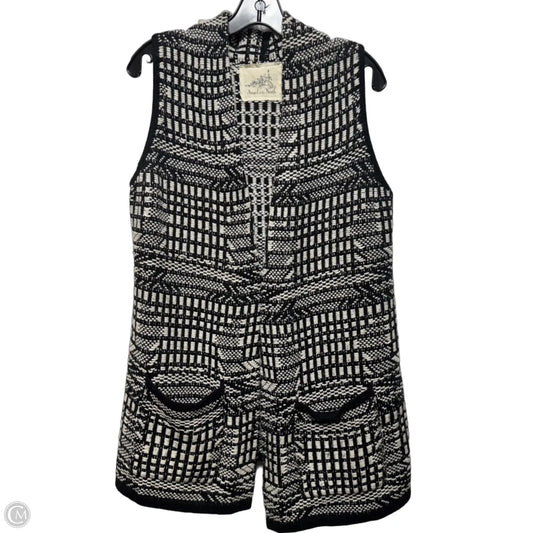 Vest Sweater By Angel of the North In Black & White, Size: S