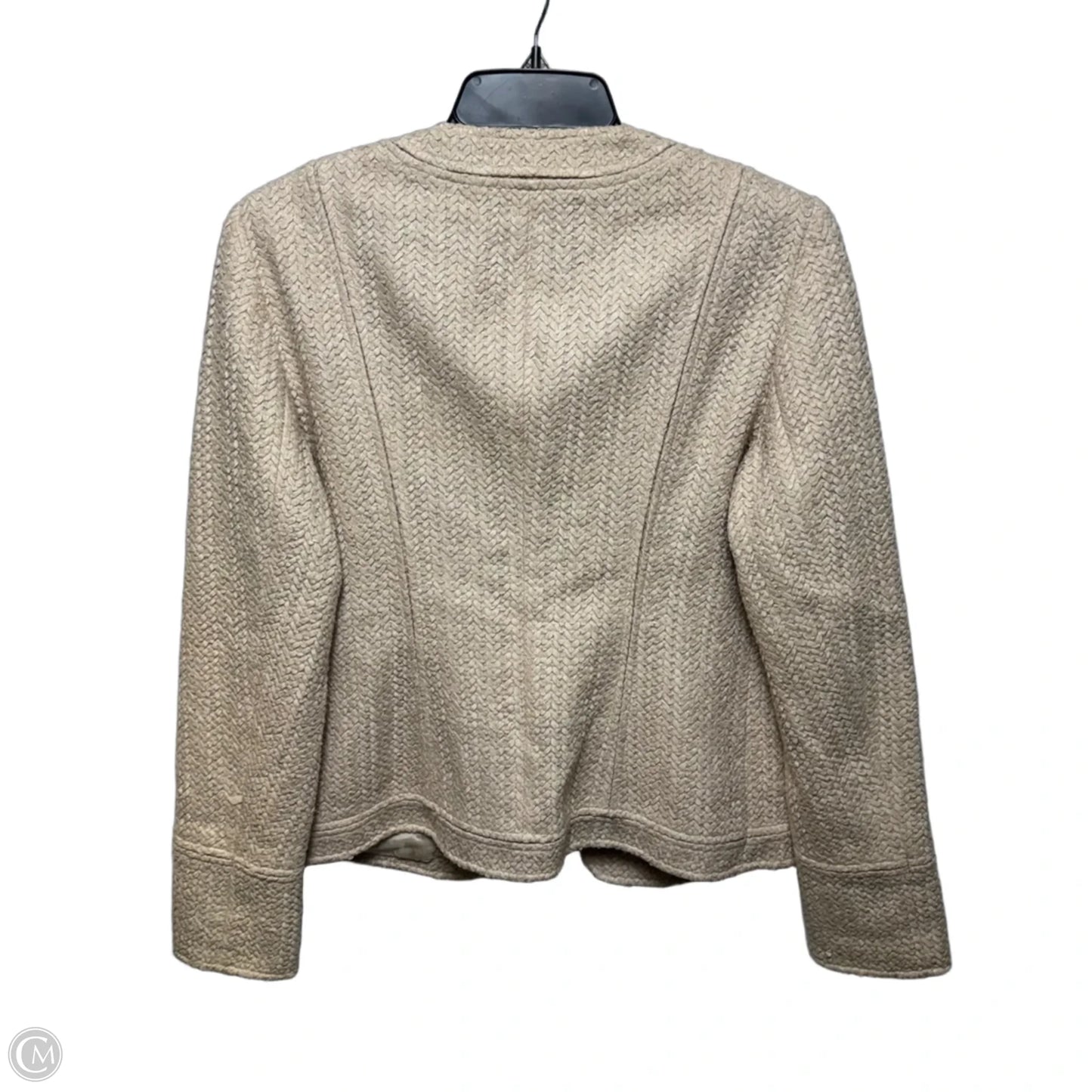 Textured One Button Blazer Designer By Lafayette 148 In Cream, Size: 8