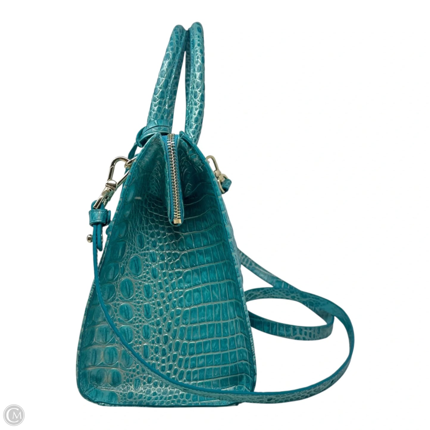 Caroline Satchel In Mermaid Green Melbourne, Designer By Brahmin, Size: Medium