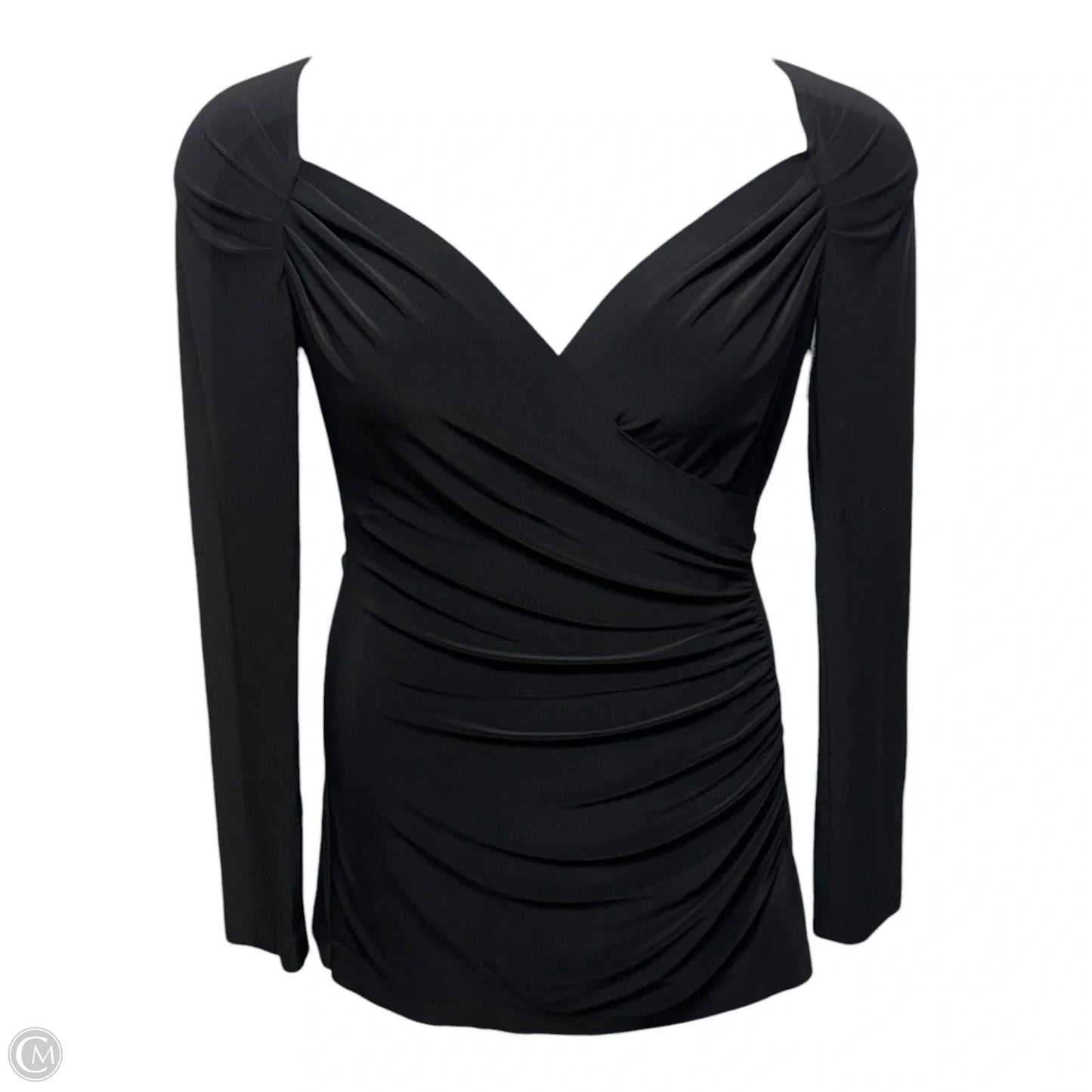 Long Sleeve Sweetheart Blouse By Norma Kamali In Black, Size: M (38)