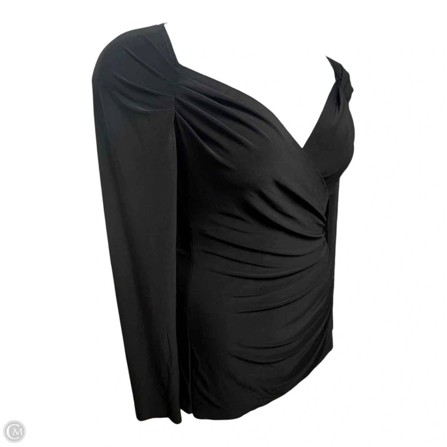 Long Sleeve Sweetheart Blouse By Norma Kamali In Black, Size: M (38)