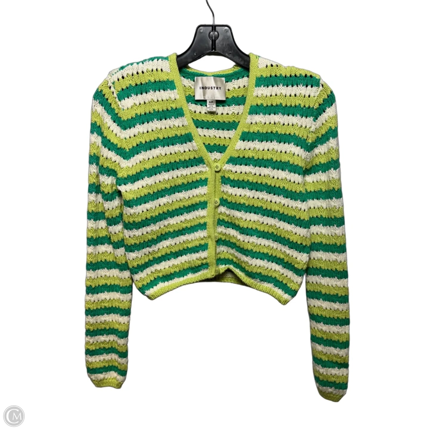 Cotton Sweater Cardigan By Industry In Striped Pattern, Size: S