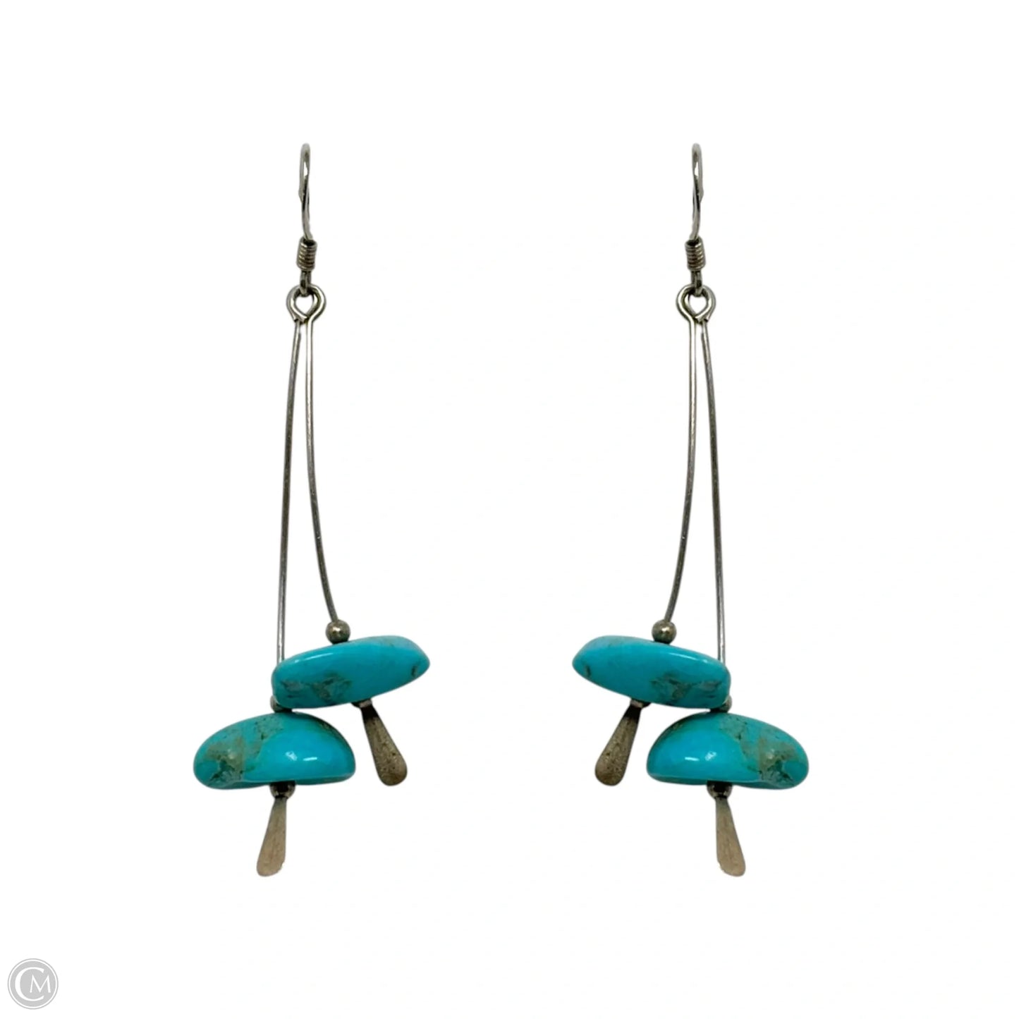 Turquoise & Sterling Silver Dangle Earrings