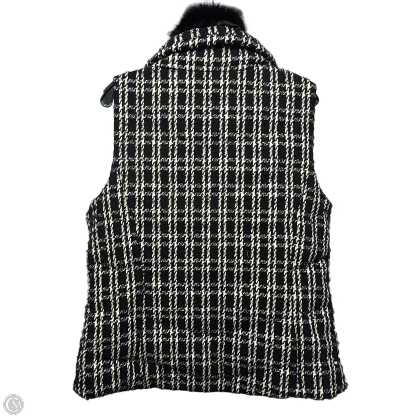 Vest Puffer & Quilted By Talbots In Black & Cream, Size: L