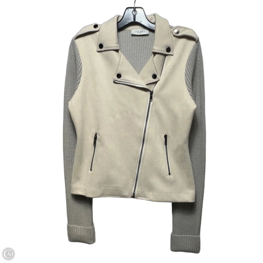 Wool Jacket Moto By Lola & Sophie In Cream, Size: S