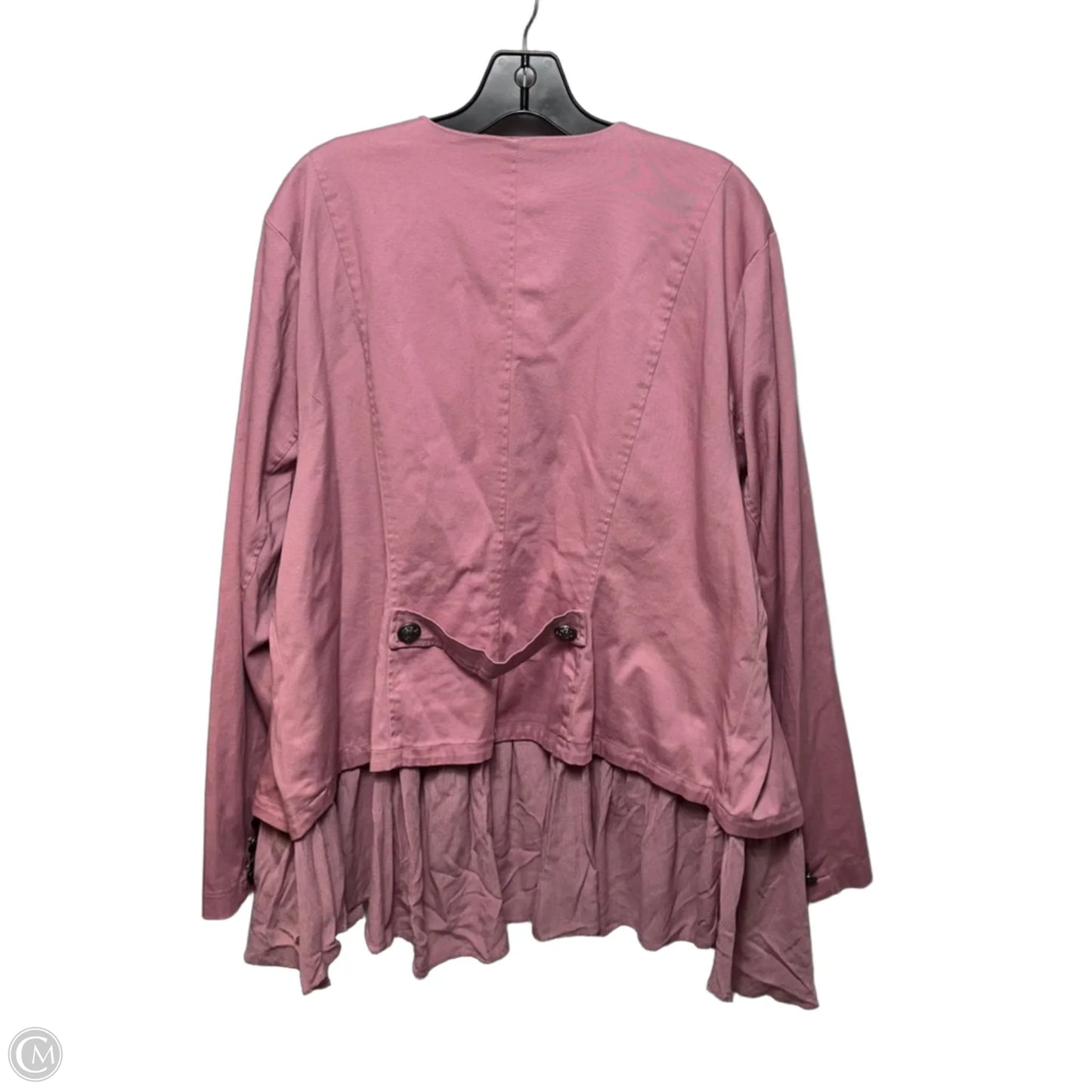 Stretch Twill Peplum Military Jacket By Torrid In Pink, Size: 3x