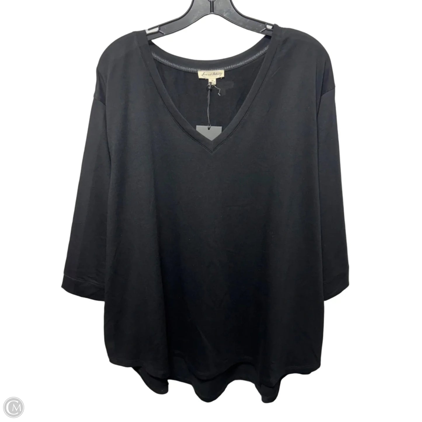 Top 3/4 Sleeve By Jane And Delancey In Black, Size: 3x