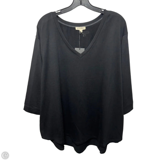 Top 3/4 Sleeve By Jane And Delancey In Black, Size: 3x