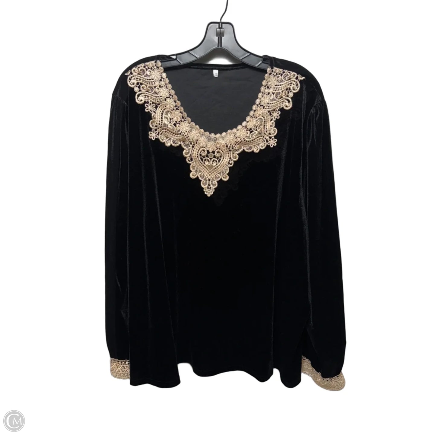 Top Long Sleeve In Black, Size: 5X