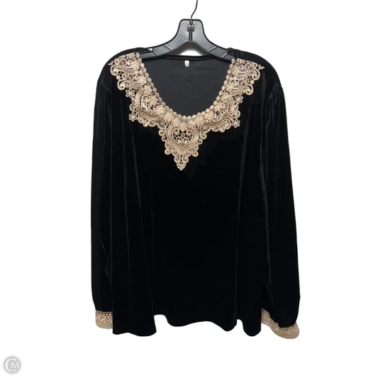 Top Long Sleeve In Black, Size: 5X