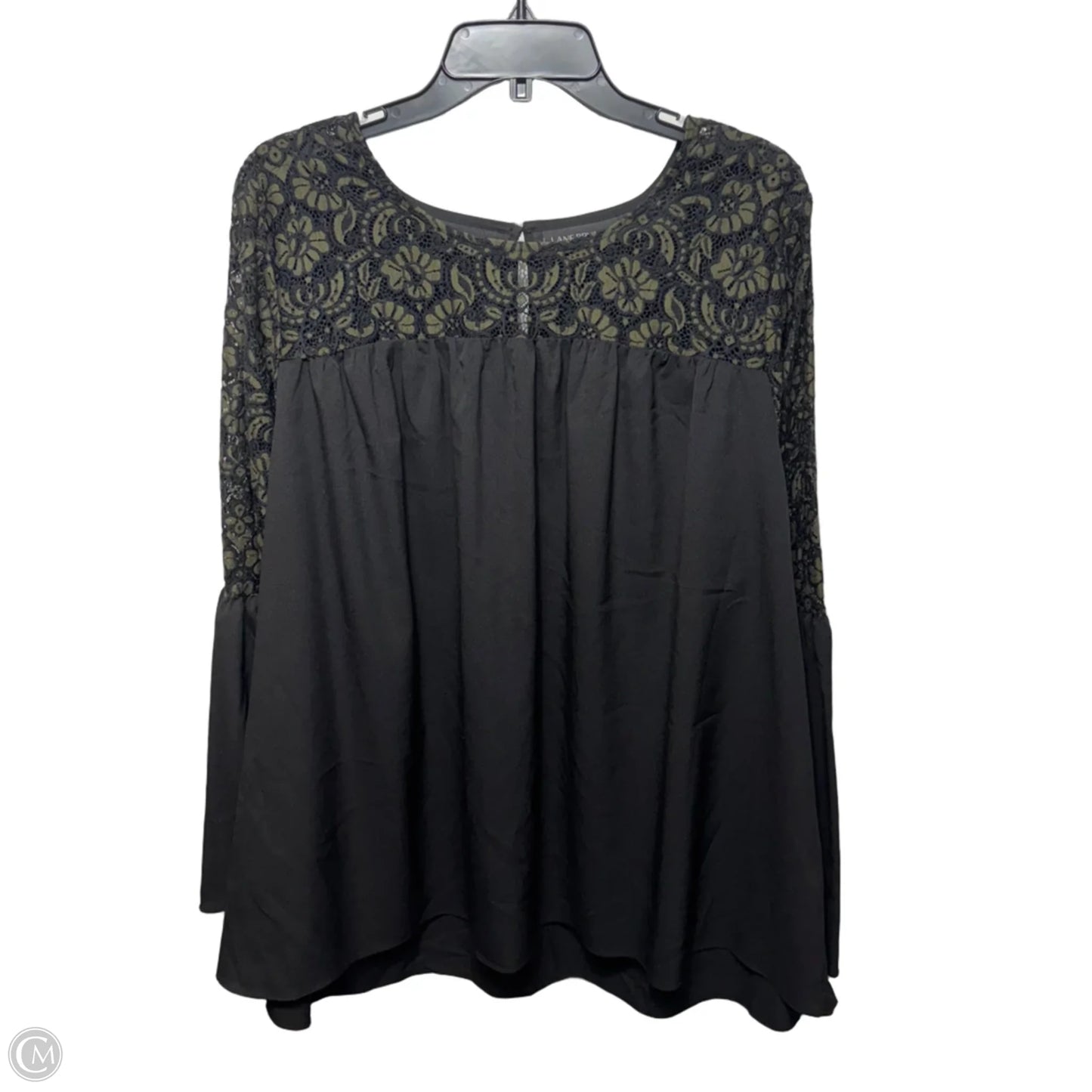Top Long Sleeve By Lane Bryant In Black & Green, Size: 16